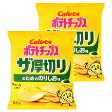 Calbee 卡樂比 Potato Chips 卡樂先生 厚切洋芋片 海苔風味, 55g, 2包