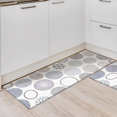 半島良品 PVC防油防水皮革地墊 長款, 120 x 45cm, 手繪風圓圈, 1件