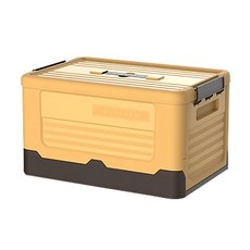 撞色摺疊收納箱 PP材質 承重: 5kg, 中款(39.5 x 27.5 x 23.5cm), 陽光黃, 1個