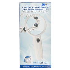 LEAD 照明LED放大鏡 3吋 手持式 (驚嘆號標記類型) 3倍放大, 1個