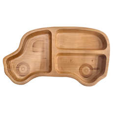 SADOMAIN 仙德曼 山毛櫸兒童餐盤 叭叭車, 29.5 x 16.5cm, 1個