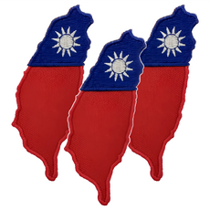 A-ONE 匯旺 台灣地形 國旗刺繡布貼, 彩色, 3件