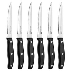 Masterclass 三鉚鋸齒牛排刀, 黑色, 6支