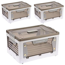 五開收納箱 磁吸款, PP材質, 多種尺寸可選, 52.5 x 36 x 28.5cm, 白色, 3個