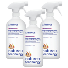 ATTITUDE 艾特優 無香蔬果洗淨液 800ml, 3瓶