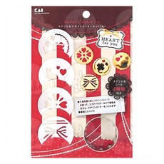 KAI 貝印 鋼圈粉篩 鋼圈 + 粉篩4個 FP-5396, 愛心, 1組
