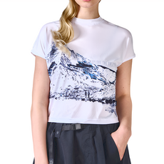 KZM OUTDOOR S05 印花涼感短袖上衣，白色，韓國製，92% 滌綸, 8% 氨綸, M