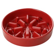 PEHOM 慢食陶瓷碗/光(紅)M 號 寵物慢食碗 陶瓷慢食盆 狗碗 貓碗, 1入