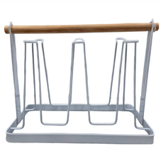 日式馬克杯架 木頭杯架 瀝水杯架 廚房杯架, 白色, 1個