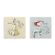 收納王妃 插畫公主系列軟式硅藻土杯墊 方, 貝殼玫瑰, 1個