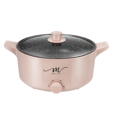 MOLIJIA 魔力家 M21多功能不沾電湯鍋, 麥飯石塗層, 雙層防燙, 三檔火力調節, 電源分離式設計, BY011021