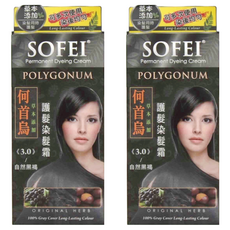 SOFEI 舒妃 草本護髮染 50g, 自然黑褐, 2盒