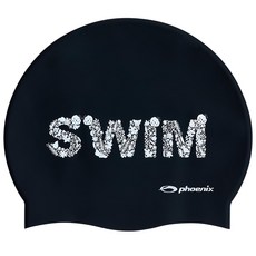 Phoenix 設計款矽膠泳帽 SWIM PSC-03, 黑色, 1個