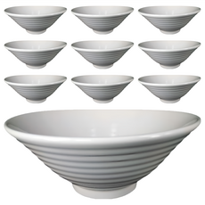 TATUNG 大同磁器 7英吋丼飯碗 - 台灣製陶瓷餐碗, 白色, 10個