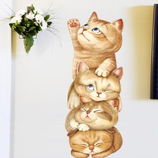 ins 歐風系列貓咪 60 x 30cm c115 啞光黏貼型壁貼