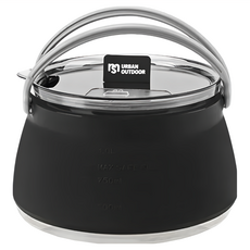 m square 矽膠折疊燒水壺 1L BPA Free, 酷黑, 1個