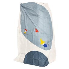 京太陽 防水浴簾 防霉 面料加厚舒適透氣, 風箏小人 白色 + 灰色, 1個