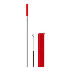 sillymann 攜帶型不鏽鋼吸管組，配有收納盒，易於清潔, 1組