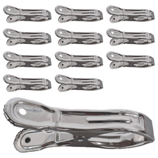 AXIS 艾克思 不鏽鋼防風大被夾 12入, 夾口平滑不傷衣物, 夾口最大直徑約6cm, 堅固耐用, 2組