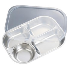 小麥購物 316 不鏽鋼耐高溫分隔餐盒 L960, 1個, 銀色
