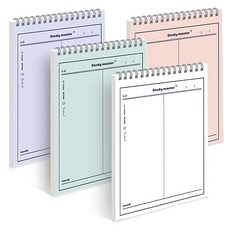 Munid 垂直上翻兩分格筆記本 四款套組, 1組, 象牙白+橘色+綠色+藍色