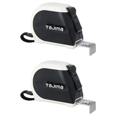 TaJIma 田島 剛厚 自動固定捲尺 自動剎車 無快扣 SS2555 5.5m x 25mm 黑白色 359g, 2個