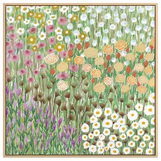 Boluo 菠蘿選畫所 春天氣息 花卉油畫 60 x 60cm 畫框, 金色