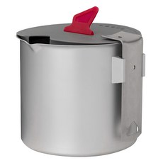 PRIMUS Essential Trek Pot 1L鋁鍋 附蓋 輕量易潔陶瓷塗層, 銀色 + 灰色 + 紅色, 1個