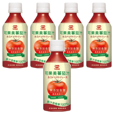 可果美 100%蕃茄汁 無鹽 280ml, 5瓶