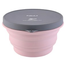 FaSoLa 食品級FDA鉑金矽膠多功能摺疊碗 (1000mL), 粉色, 1個