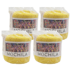 brandyarn Mochila 棉針織線 黃色 200公尺 1入, 4捲