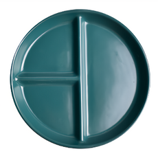 Homely Zakka 北歐陶瓷健康分隔餐盤 綠色, 20 x 2.5cm, 1個