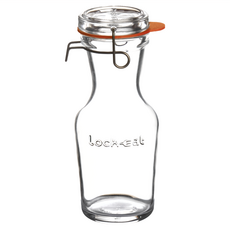 Luigi Bormioli Lock-Eat 可拆式玻璃瓶 0.25L 透明 義大利製, 343ml, 1個