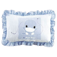 酷咕鴨 荷葉邊中童兩用枕 柔軟透氣 無鉛印染 8-20個月, 藍色, 1個