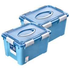 生活King Best手提收納箱 附輪 HK820 20L, 藍色, 2個