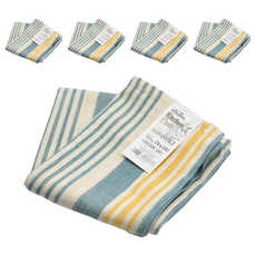 DULTON 100%印度綿 家事布 擦拭巾 70 x 50cm 藍/黃, 5條, 1個
