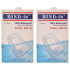 BIND-in 絆多 那柏瑞特可盧雅 100%防水膠布 大片型, 10片, 2盒