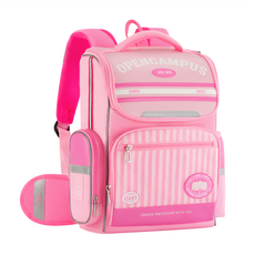 Zoyzoii 茁伊 輕鬆學院系 兒童護脊書包 - 牛津布, 輕盈粉/自在藍, M