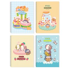 DADA SOSOFUN 兒童小學英語寬行線圈筆記本, 混色, 4本