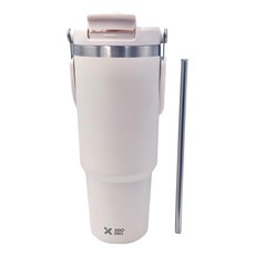 小刀 雙飲杯 附彈跳吸管 900ml, 白色, 1個