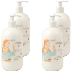 MAÜBE 沐貝 乳木果油身體乳, 西班牙進口, 滋養呵護肌膚, 親膚保濕鎖水, 不含酒精, 兒童/青少年適用, 500ml, 4罐