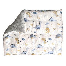 EmBrace 英柏絲 台灣製純天絲短纖法蘭絨兒童四季被 小小恐龍, 150 x 120cm