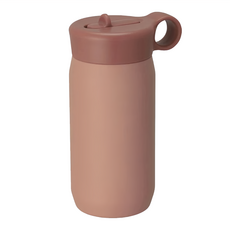 KINTO PLAY TUMBLER兒童保溫瓶 9.5 x 6.9 x 16.1cm 耐熱(蓋子100度 + 瓶身100度 + 吸管70度) 200g, 霧粉, 1個