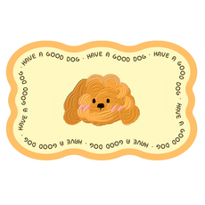 Mega 可愛奶油動物皮革軟硅藻土地墊 奶油狗, 40 x 60cm, 1個