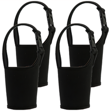 潛水布環保手提杯套, 黑色, 適用於500-700CC飲料杯, 4個