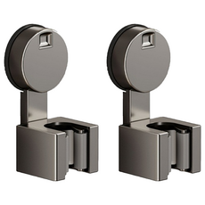 吸盤系列 拖把收納架, 三角結構夾口, 適用於各種直徑拖把桿, 壁掛收納, 2個, 1組, 6.2 x 5.2 x 12.3cm