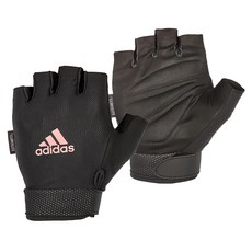 adidas 愛迪達 可調式透氣短指訓練手套, 粉色, 1雙