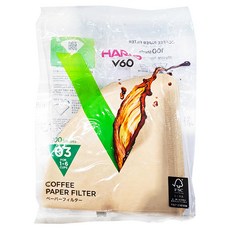 HARIO V60無漂白03濾紙 VCF-03-100M 1~6杯, 100張, 1包