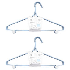 樂活屋扭花帶鉤浸塑衣架 10個, 藍色, 2組