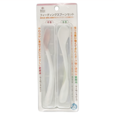 西松屋 Smart Angel 2階段幼兒訓練湯匙 Set 2匙 - 初用匙 (5個月起適用), 後期匙 (9個月起適用), 附盒, YF-75616, 1組